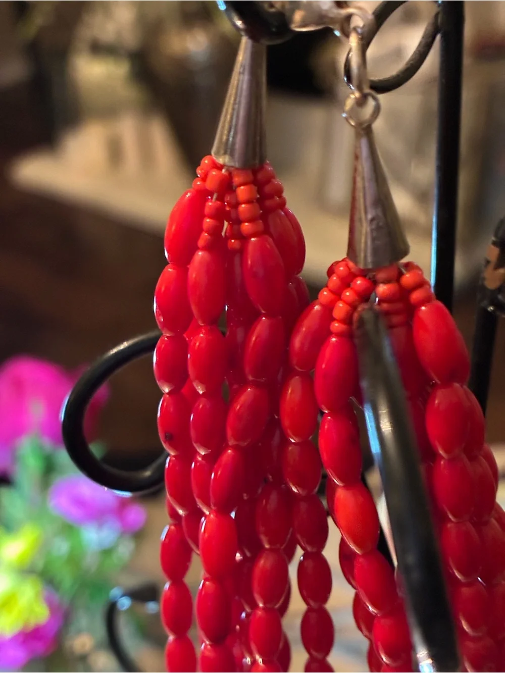 NOS VINTAGE Multi-strand White FW Pearls and Red Coral Beads- Single-owner - Picture 2 of 8